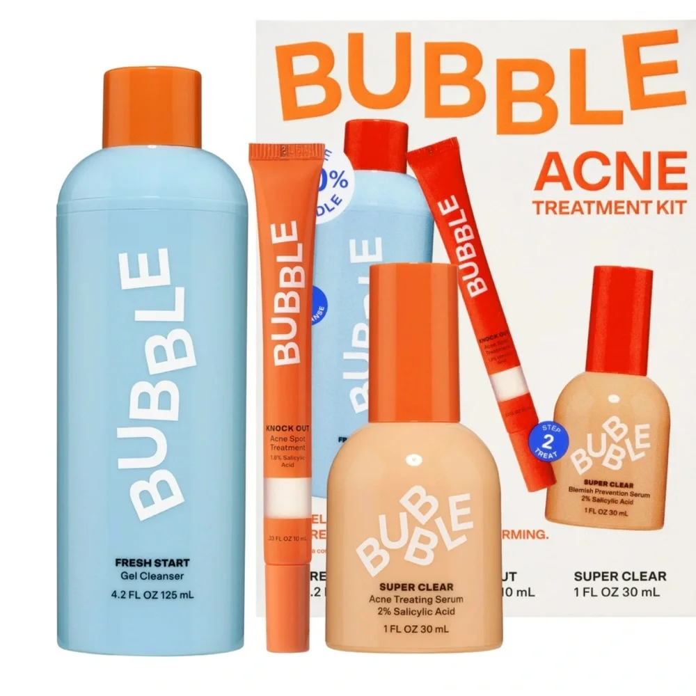 Bubble |Acne Treatment Kit Help Clear Blemishes Prevent New Ones 3 System Box 1